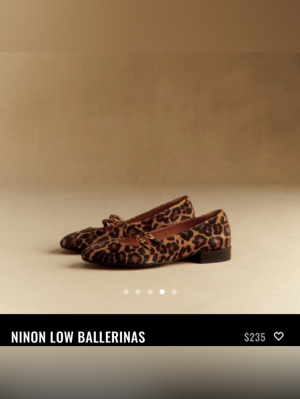 Sézane Ninon Leopard Print Low Ballerinas